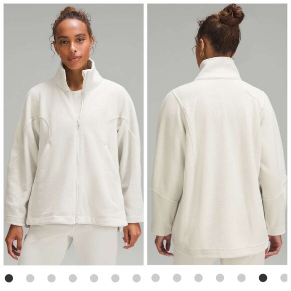 Lululemon Looped Terry Fleece Full Zip Bone sz 8 - Picture 1 of 13